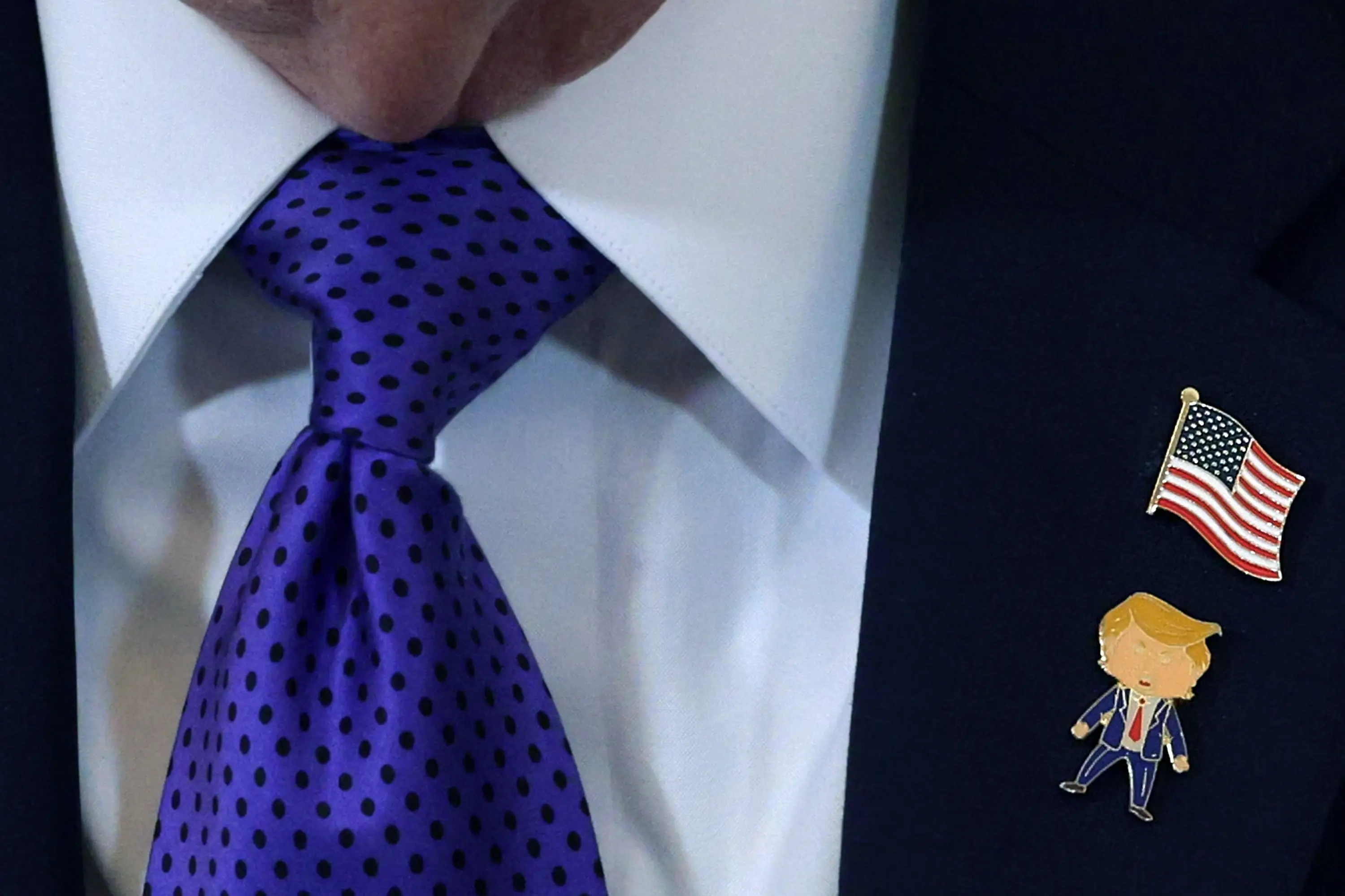 The president's pin didn't go unnoticed by eagle eyed members of the public (Alex Wong / Getty Images)