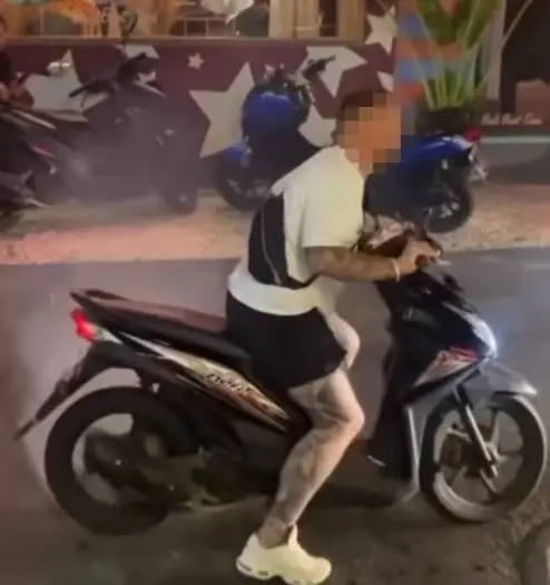 The man was heard laughing.