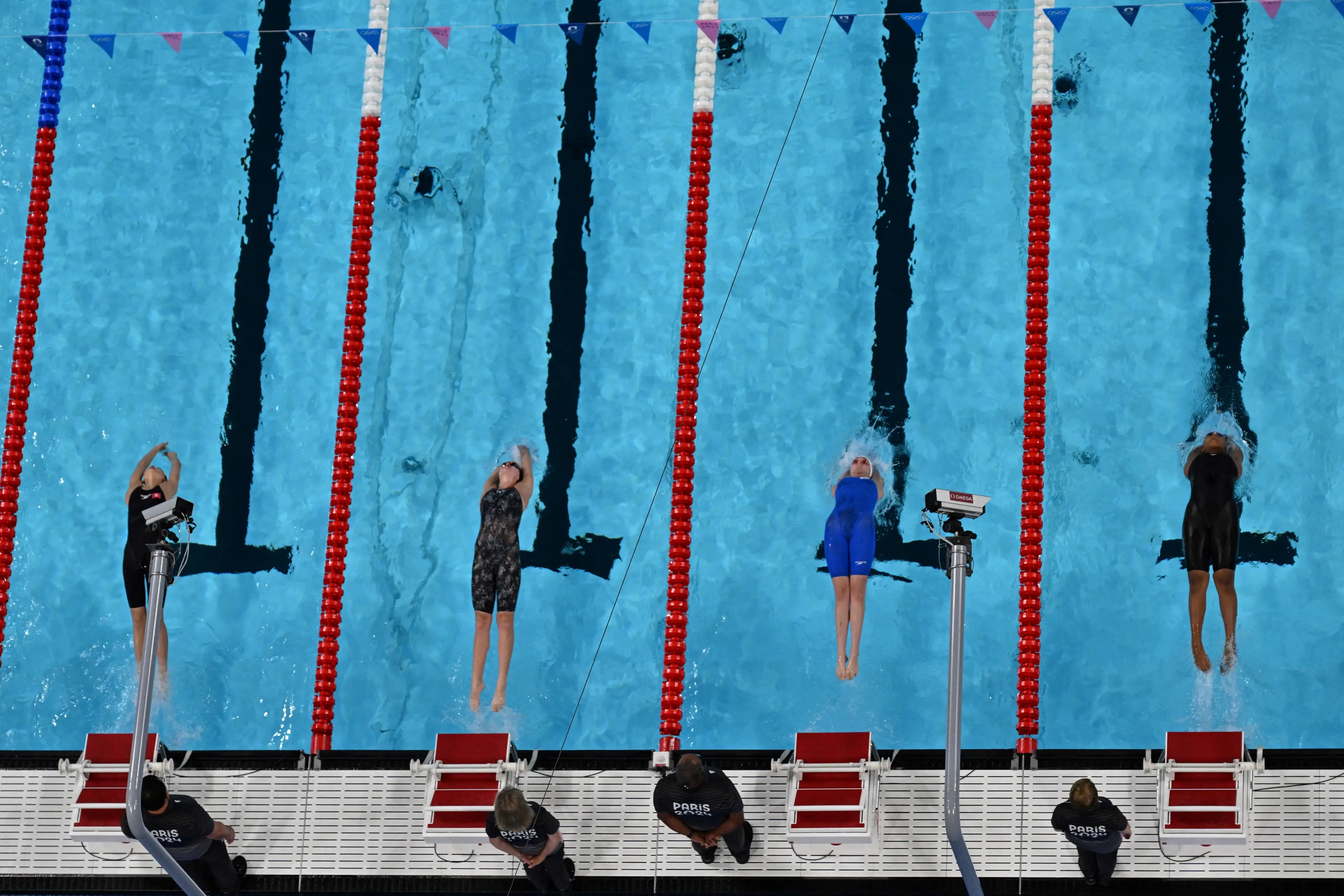 Does a 'slow' pool make much of a difference when it comes to the Olympics specifically? (JONATHAN NACKSTRAND/AFP via Getty Images)