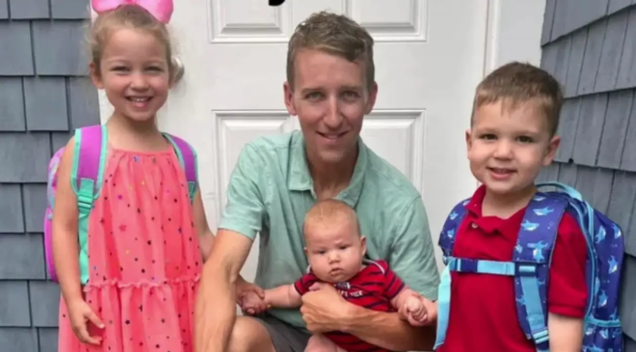 Patrick pictured with his children, Cora, Dawson, and baby Callan (CBS News/Clancy Family)