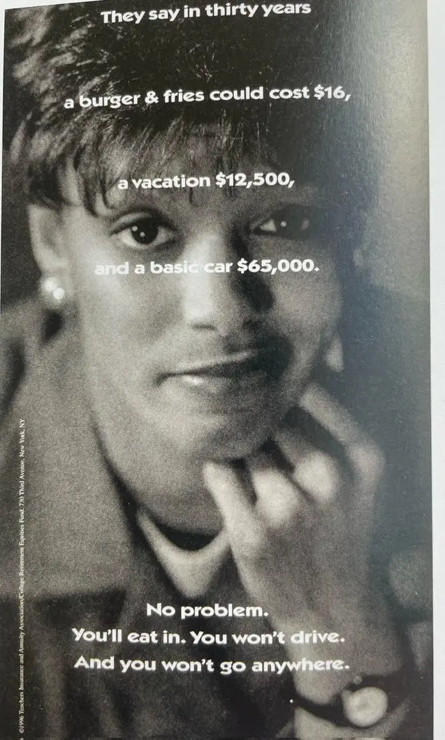 There's only one word for this ad - bleak. (X / TIAA/CREF) 