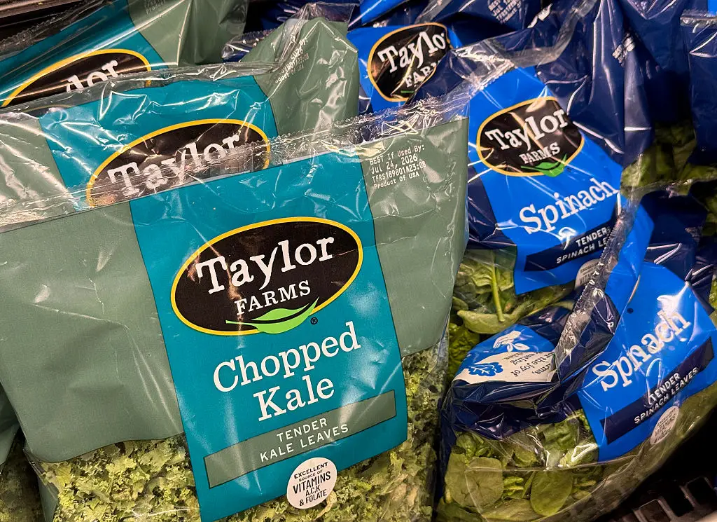 Federal health officials are investigating whether shredded iceberg lettuce supplied by California-based Taylor Farms was the source of a nationwide Cyclospora outbreak that has sickened more than 1,600 people in 34 states, though no definitive link has been confirmed. (Photo by Justin Sullivan/Getty Images)