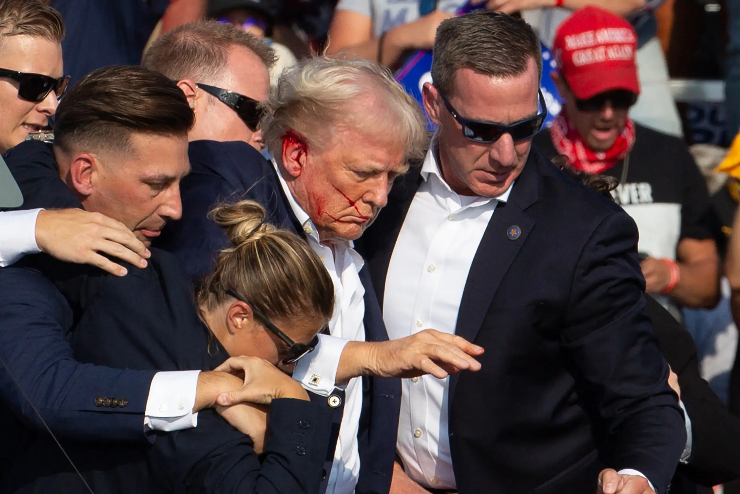 Theories about the shooting at Trump's Butler rally have been flooding in online (REBECCA DROKE/AFP via Getty Images) 
