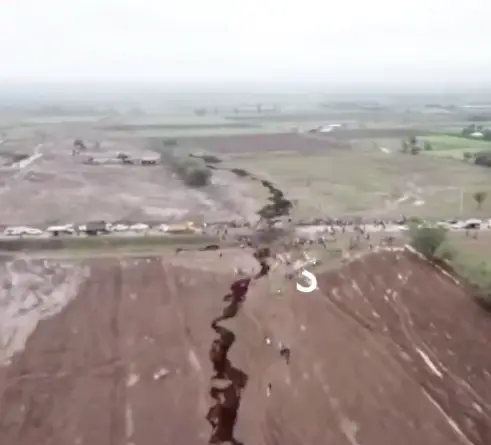 A crack also opened in Kenya's Rift Valley, damaging the Narok-Nairobi highway.