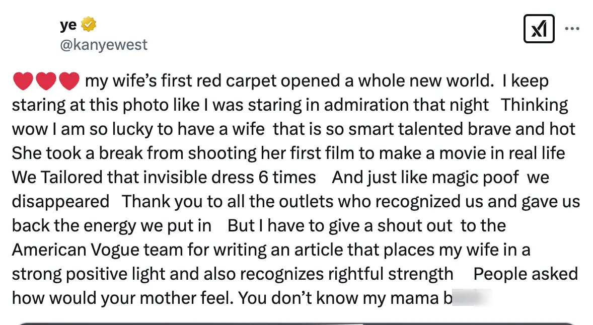 West has addressed his and his wife's Grammy appearance (Twitter)