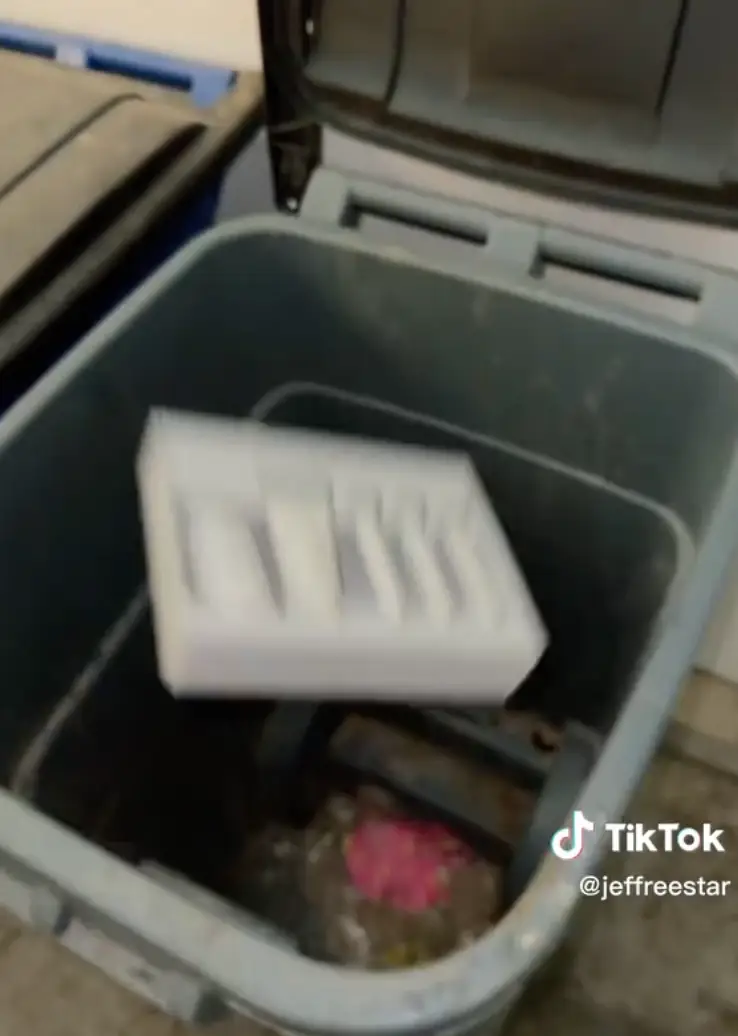 Without even trying the products, Star chucks the package in the bin.