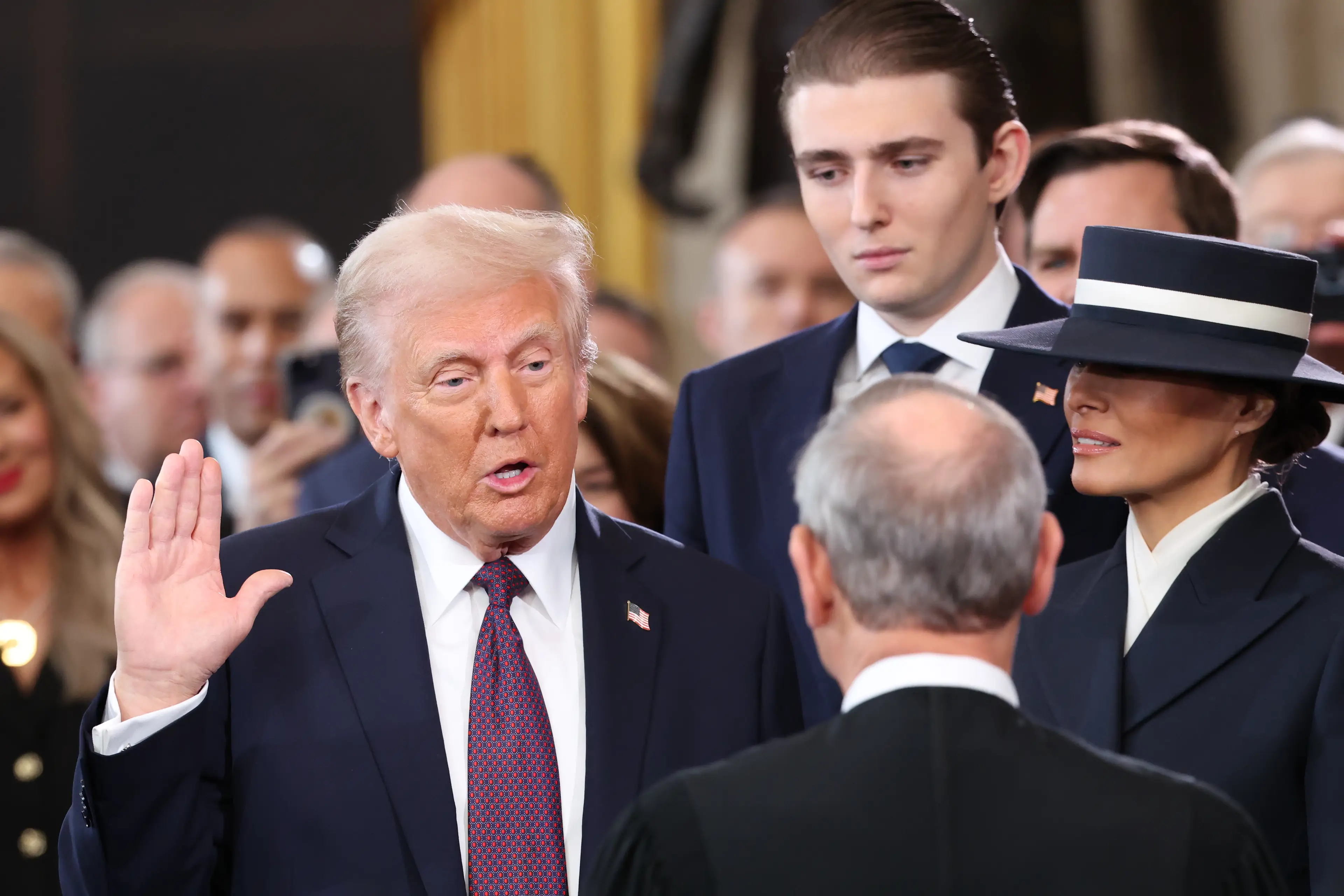 Barron Trump as his father is sworn in for the second time (Kevin Lamarque - Pool/Getty Images)