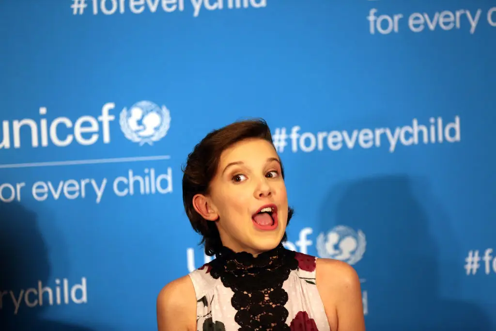 Brown became the youngest UNICEF Goodwill Ambassador at age 14 in 2018. (Photo by Mohammed Elshamy/Anadolu via Getty Images)