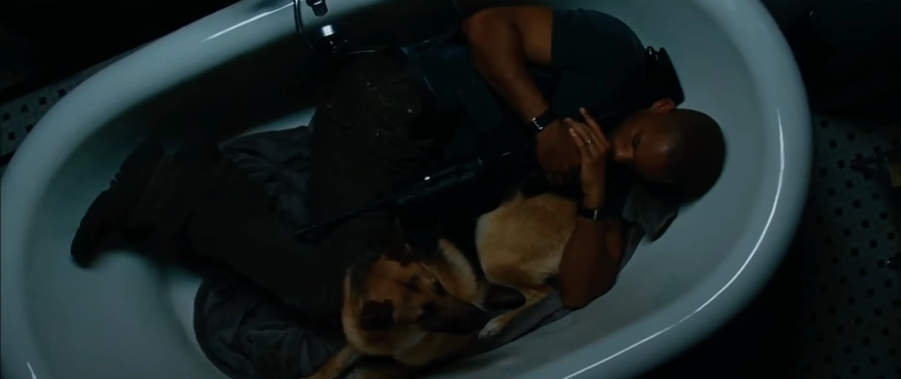 In the first movie, he is believed to be the only human survivor after a zombie apocalypse.