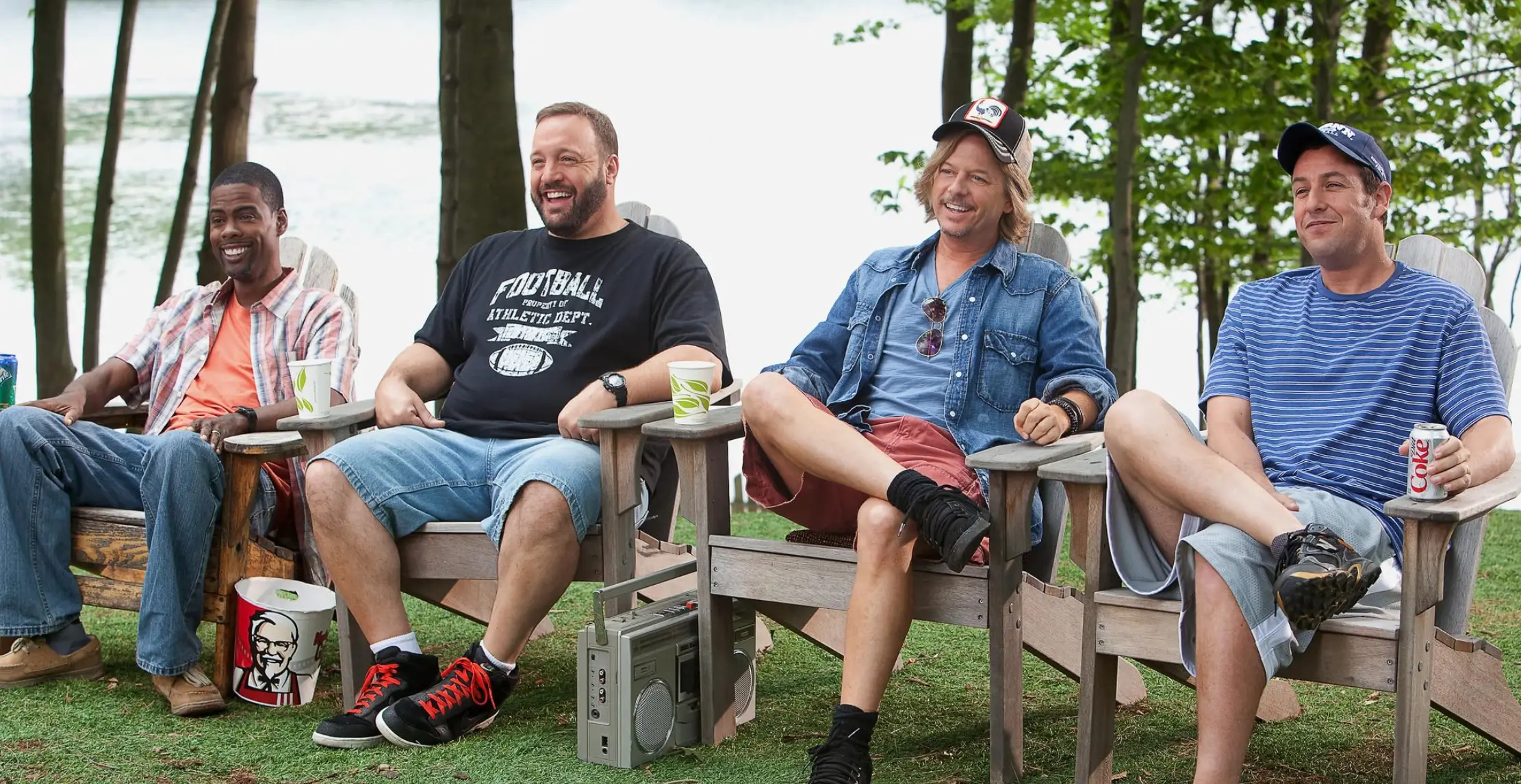 Chris Rock, Kevin James, Adam Sandler and David Spade all star in Grown Ups.