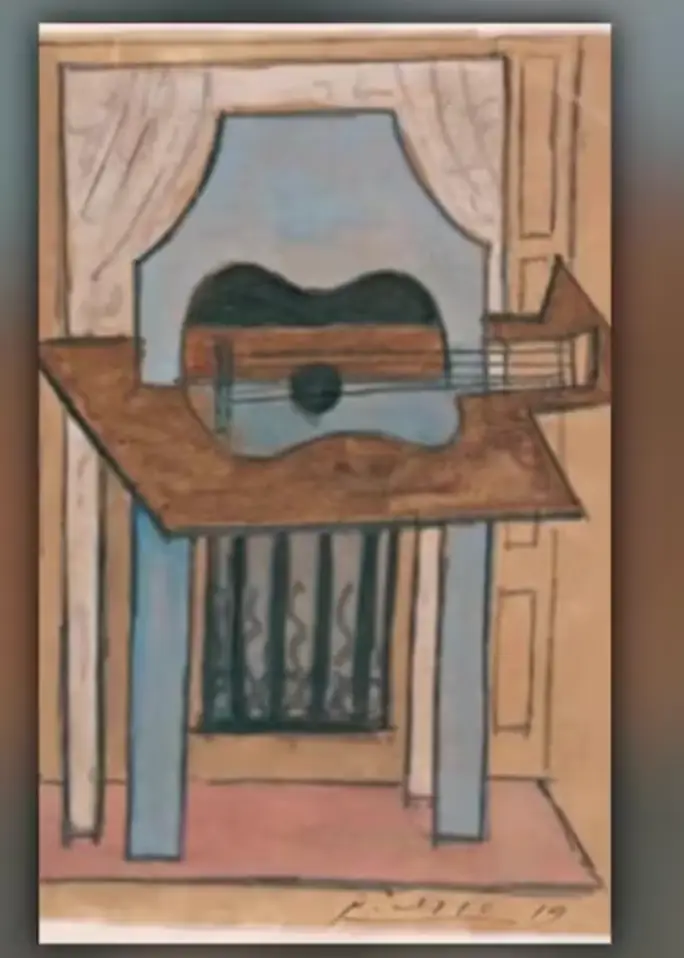 Still Life with Guitar was the only piece missing in a collection of over 50 pieces (Picasso via CNN Newsource)