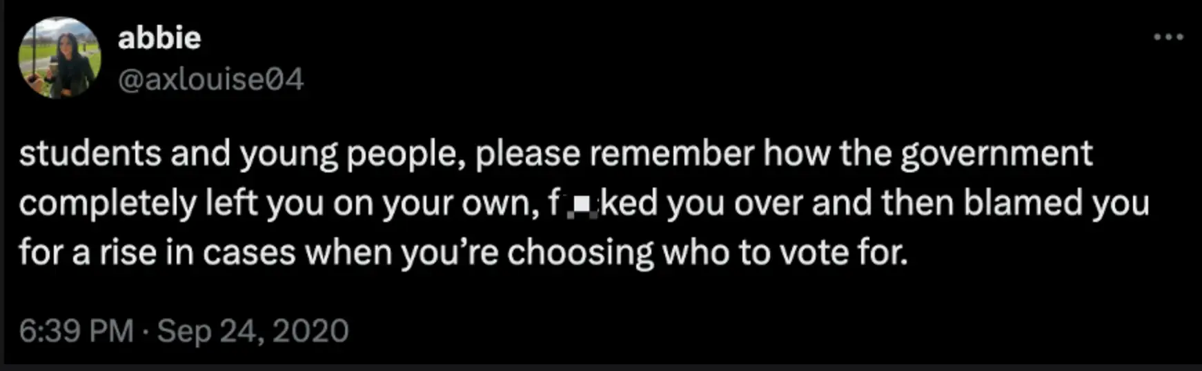 Students felt blamed by the government amid the pandemic (Twitter/ @axlouise04) 