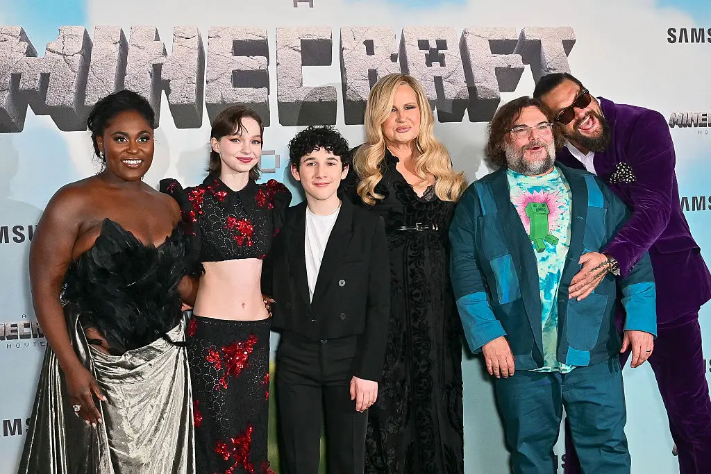 A Minecraft Movie cast seen at the world premiere in London (Jed Cullen/Dave Benett/WireImage)