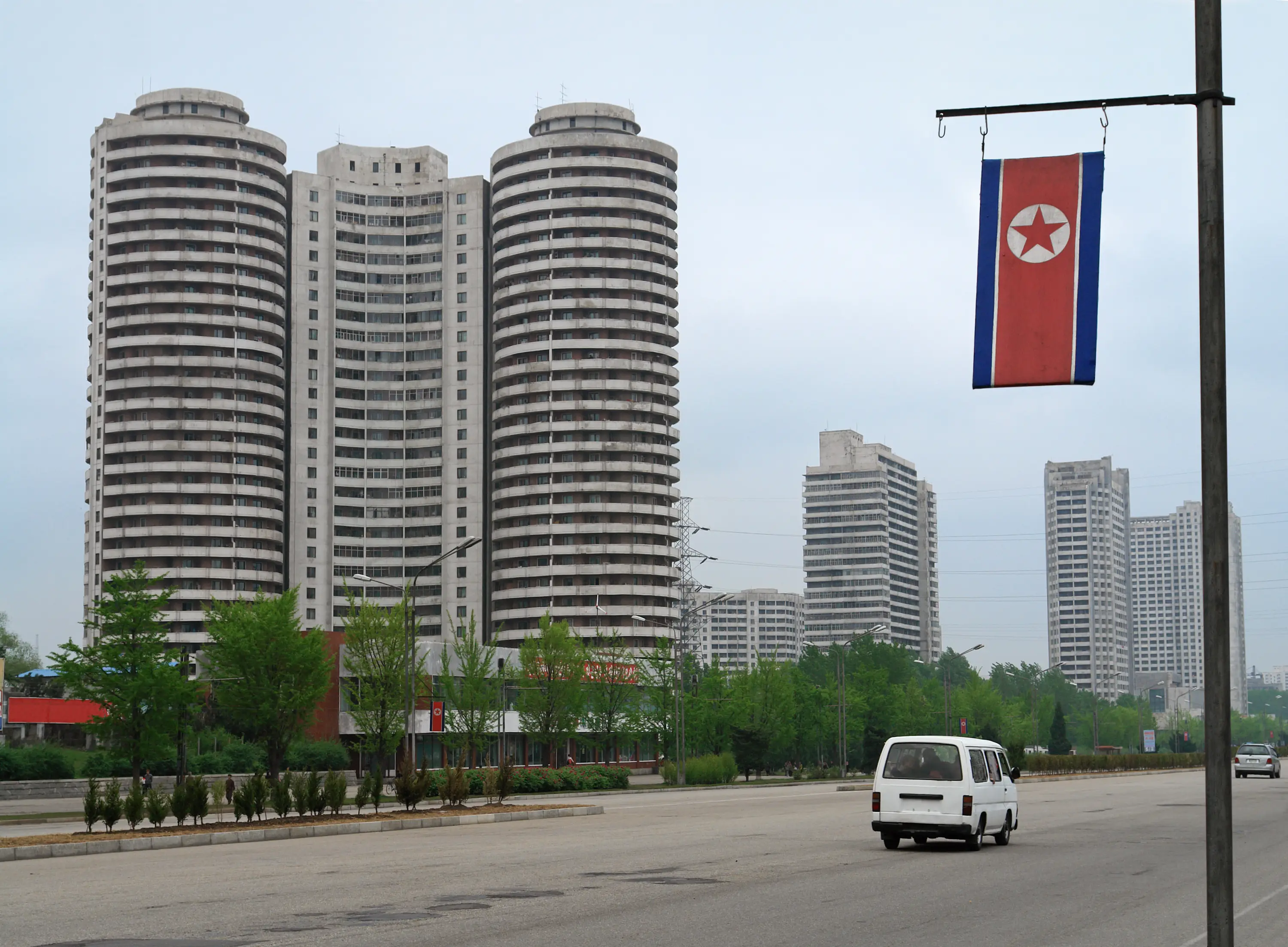 An almost completely empty street in the capital city of Pyongyang, North Korea (Getty Stock Image)