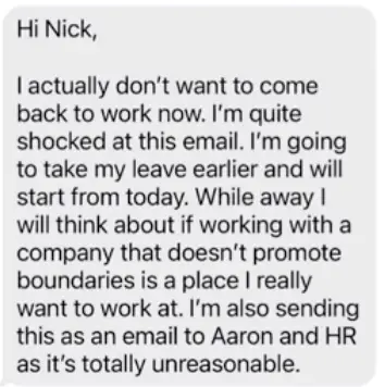 Noel wasn't having any of it.