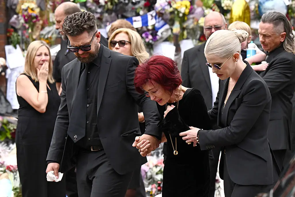 Jack, Sharon and Kelly Osbourne attended the funeral procession for the late musician in Birmingham (Leon Neal/Getty Images)