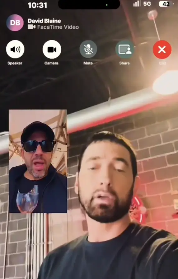 Blaine eating glass was nothing on Eminem's announcement. (X/@Eminem) 