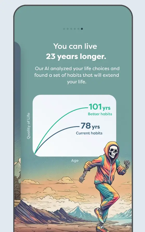 The app advises you on how to live longer (Death Clock/ Apple App Store) 