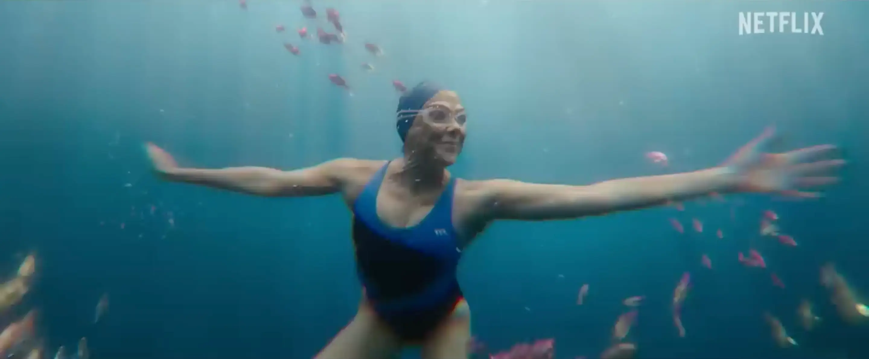 Jodie Foster in Nyad on Netflix.