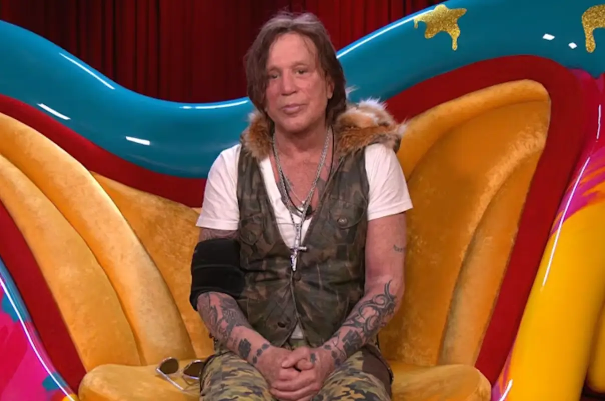 Mickey Rourke was asked to leave the CBB house after his 'inappropriate behavior' (ITV)