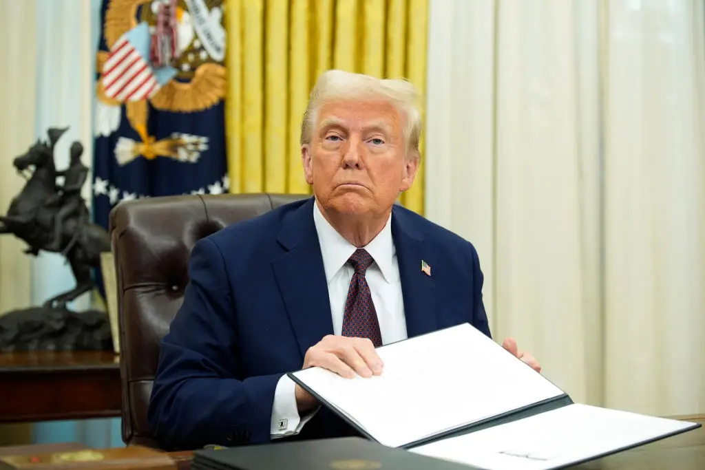 President Donald Trump is set to sign more executive orders, with one taking aim at transgender service members (Yuri Gripas/Abaca/Bloomberg via Getty Images)