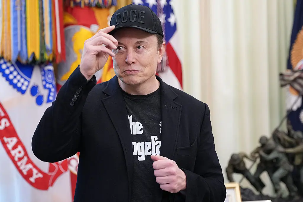 Elon Musk, pictured in the Oval Office back in May as he announced he was stepping down from his role with the US Government, is reportedly worth $500 billion (Kevin Dietsch/Getty Images)