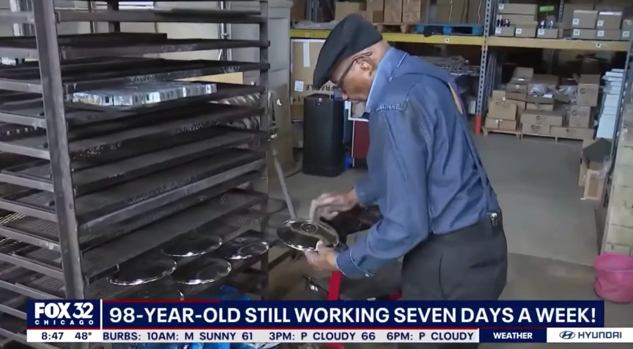 Grier continues to make moulds for trophies at the Victory warehouse.