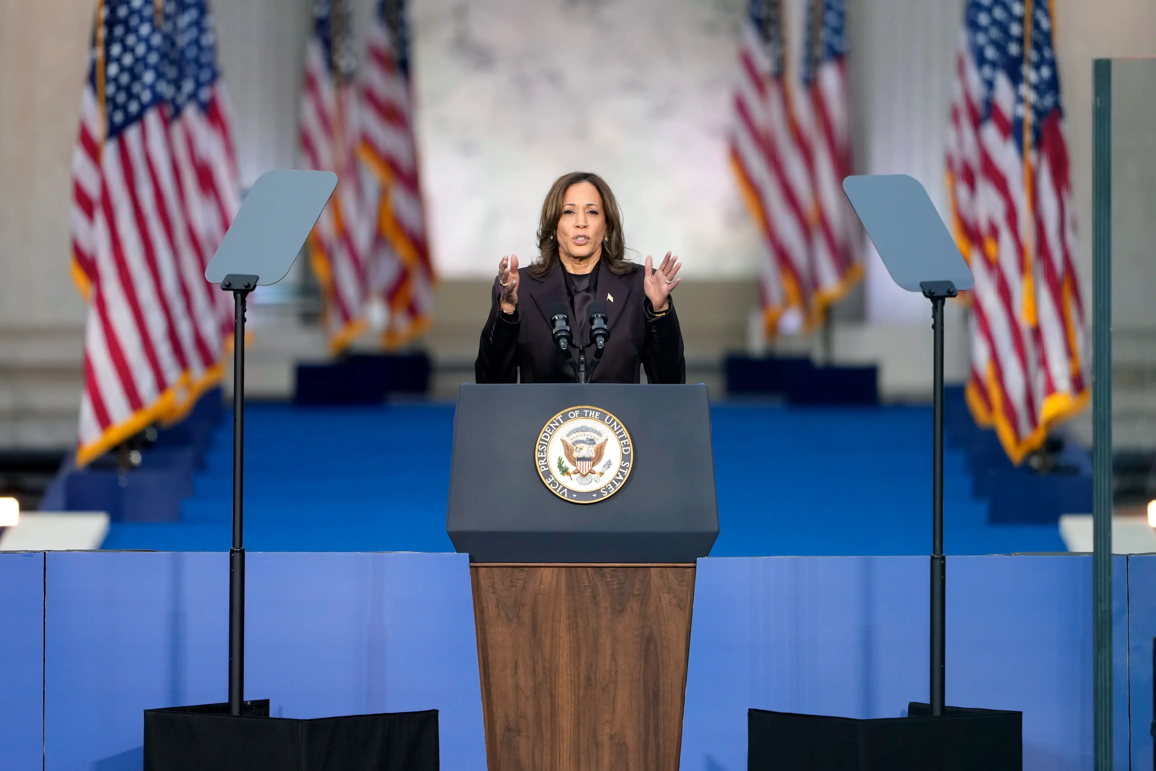 Harris addressed the nation from Howard University. (Kent Nishimura/Getty Images)
