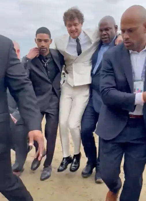 Harlow came in for some flack after the video of him being carried was posted on social media.