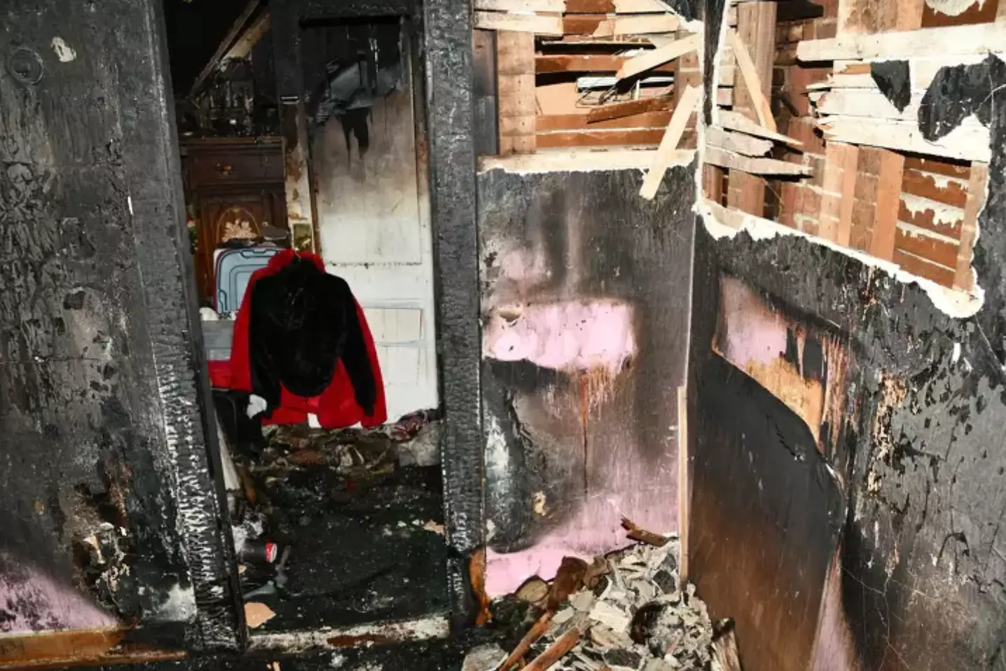 Police have released images of the home following the fire started by the allegedly imprisoned man(Waterbury PD)