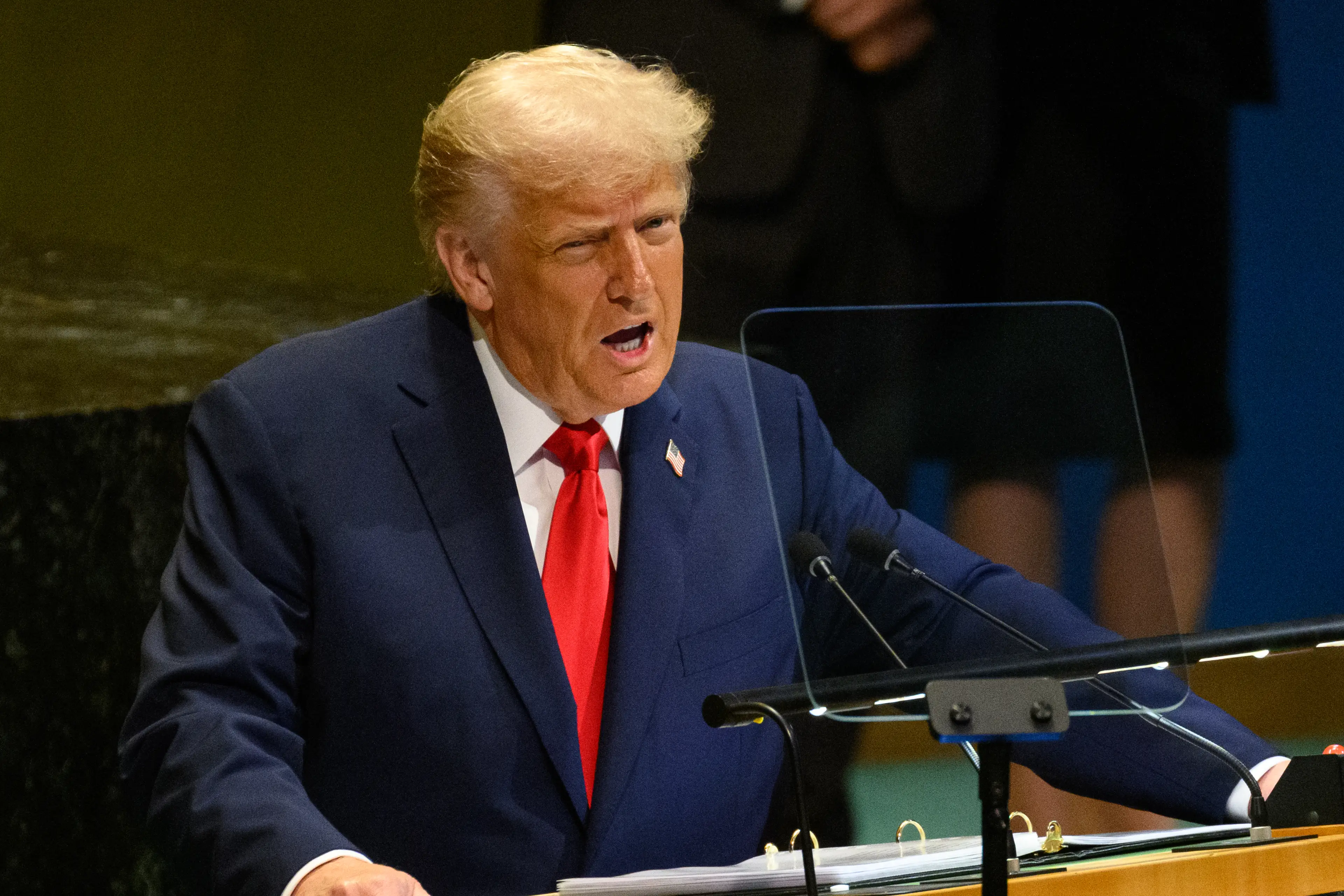 Trump also had issues with the teleprompter during his speech (Alexi J. Rosenfeld/Getty Images)