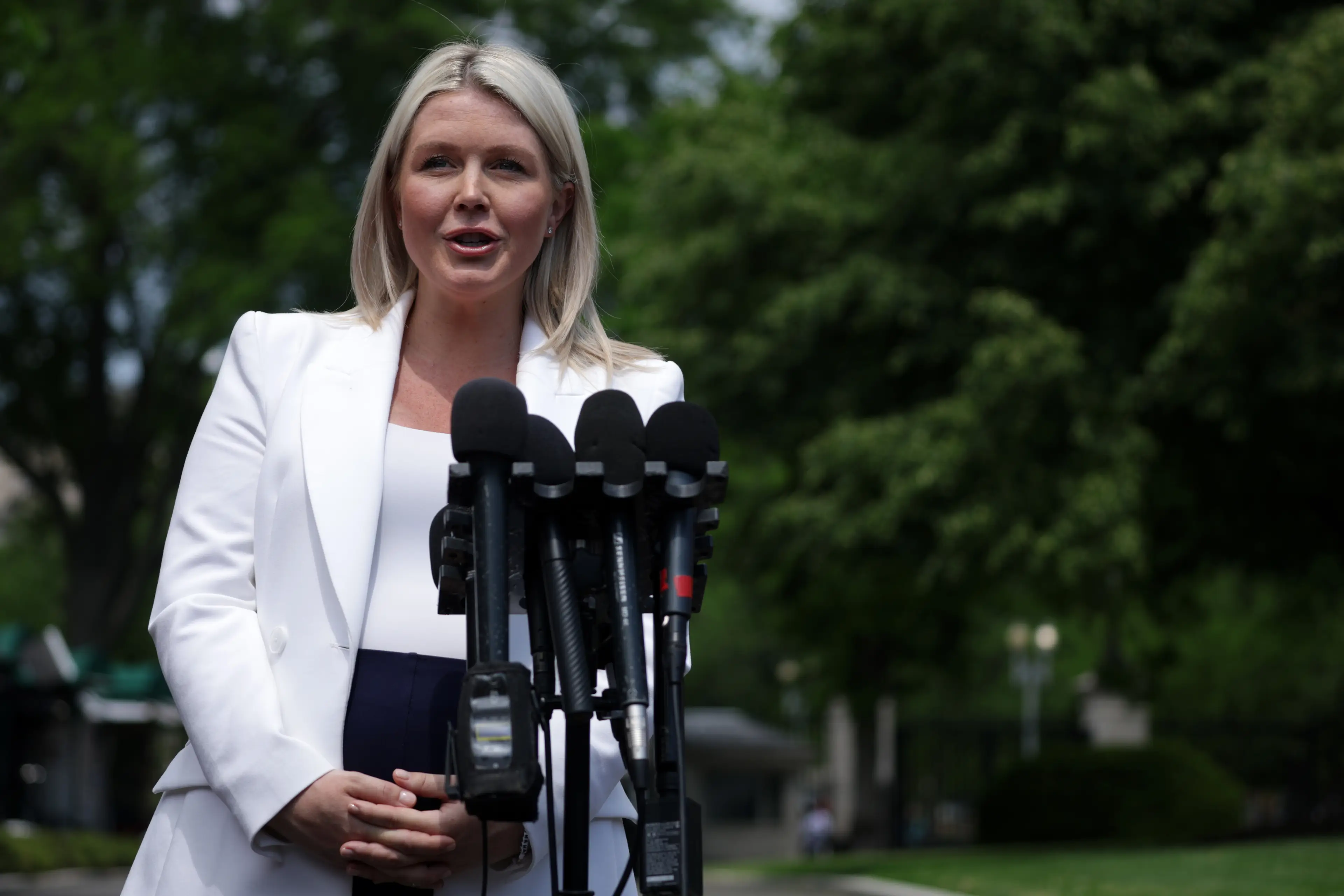 The White House press secretary welcomed her second child recently (Alex Wong/Getty Images)