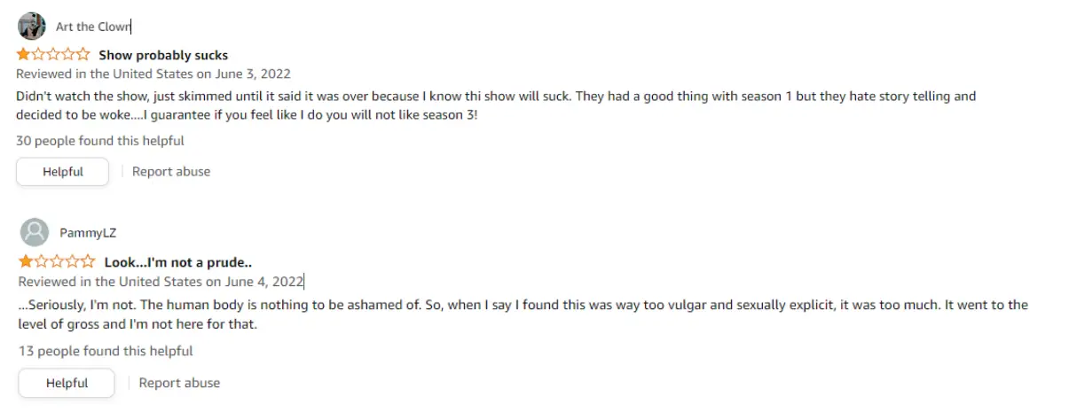 Some viewers aren't enjoying season three of The Boys.