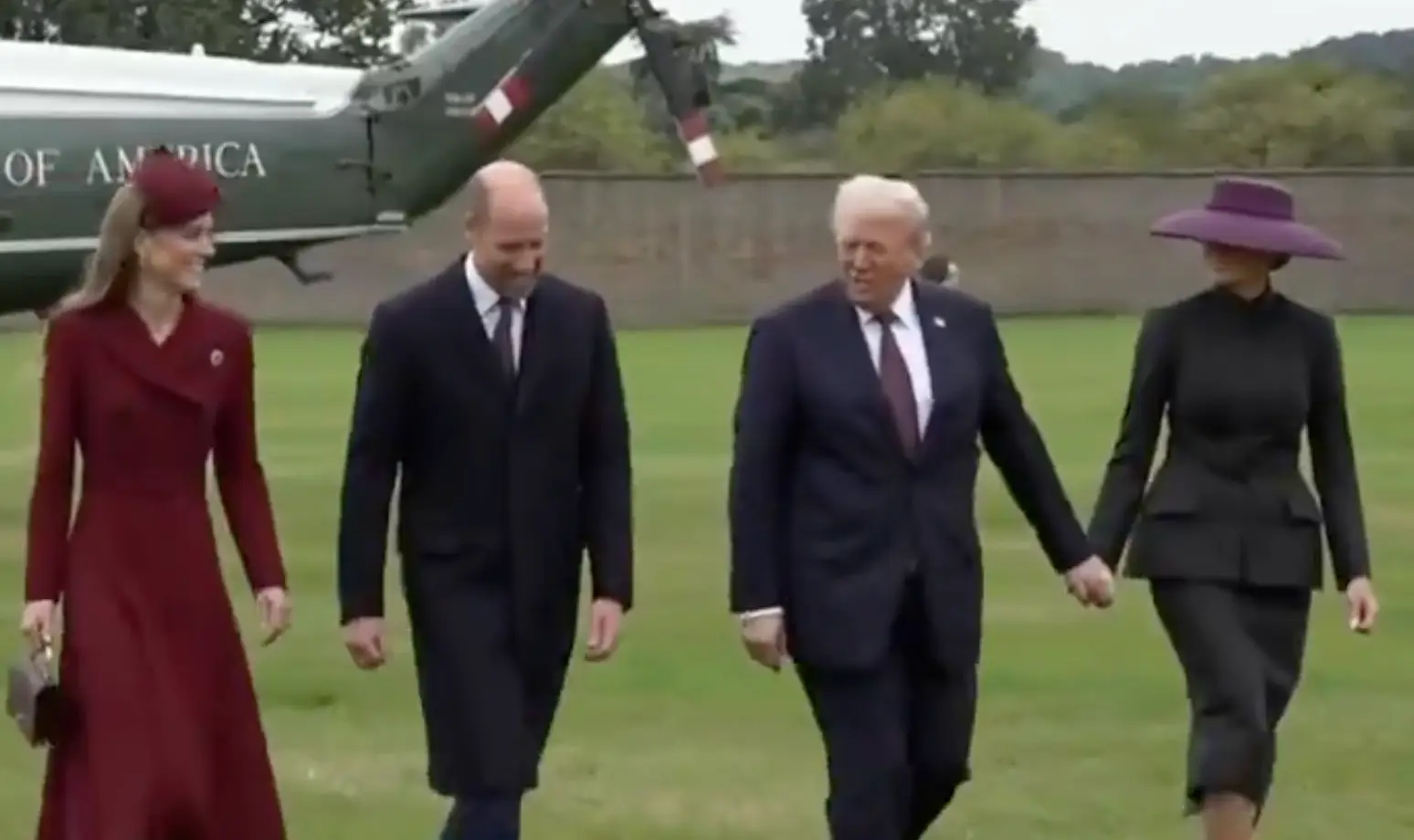 Some social media users couldn't keep their eyes off Melania Trump's huge hat (BBC News)