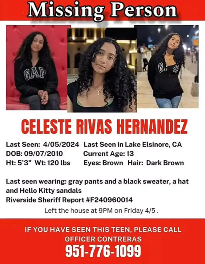 The teenager was reported missing in April of last year (Riverside Sheriff's Office)