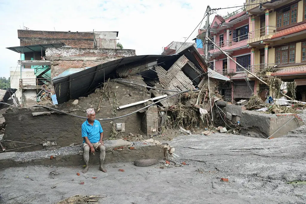 A 5.2-magnitude landslide impacted Nepal on Wednesday (August 26). (Prabin RANABHAT / AFP via Getty Images)