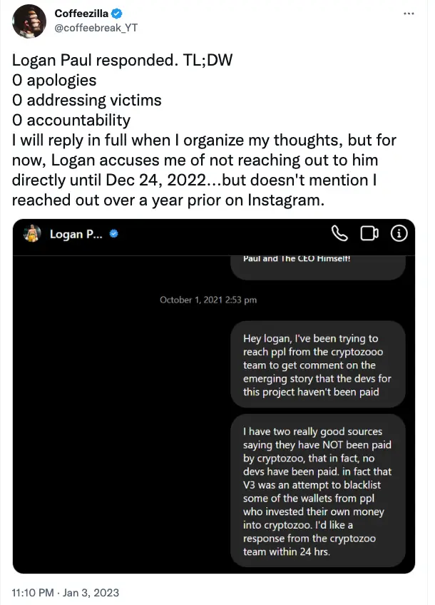 The two have got into a spat on Twitter.