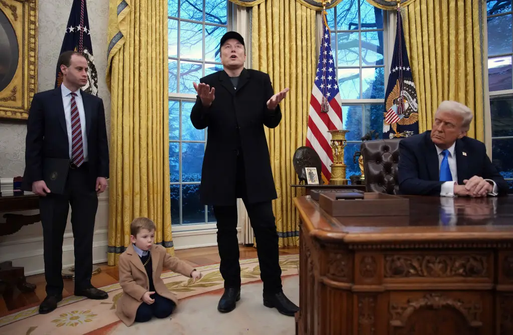 X AE A-XII pulled faces while in the Oval Office (Andrew Harnik/Getty Images)