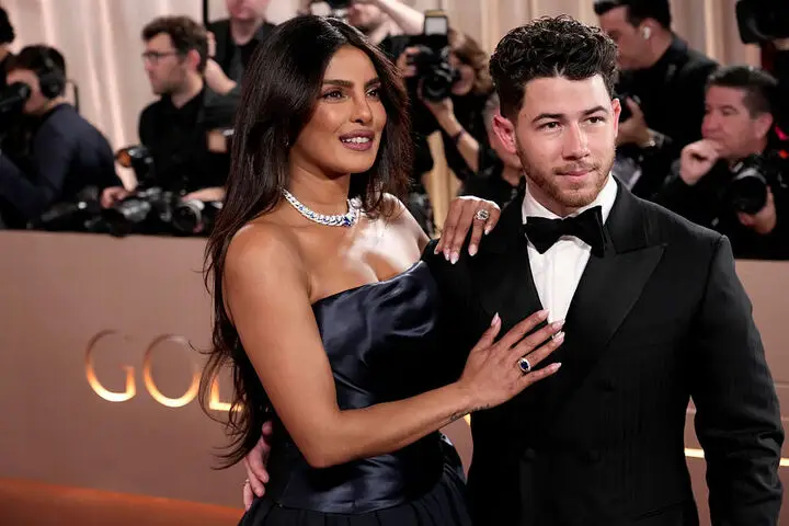 Nick Jonas and his wife Priyanka Chopra attended the Globes together (Jeff Kravitz/FilmMagic)