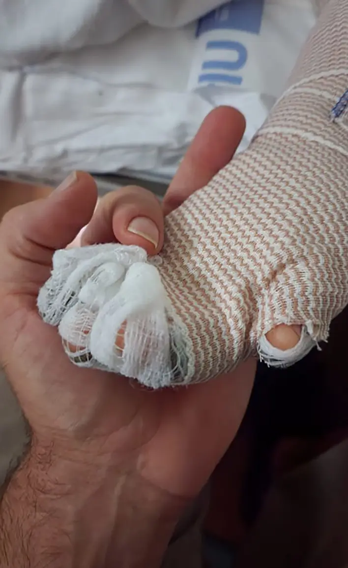 Nicole's son had to spend almost two weeks in hospital.