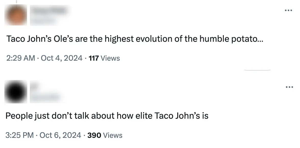 The news may come as a surprise to some Taco John's fans (Twitter)