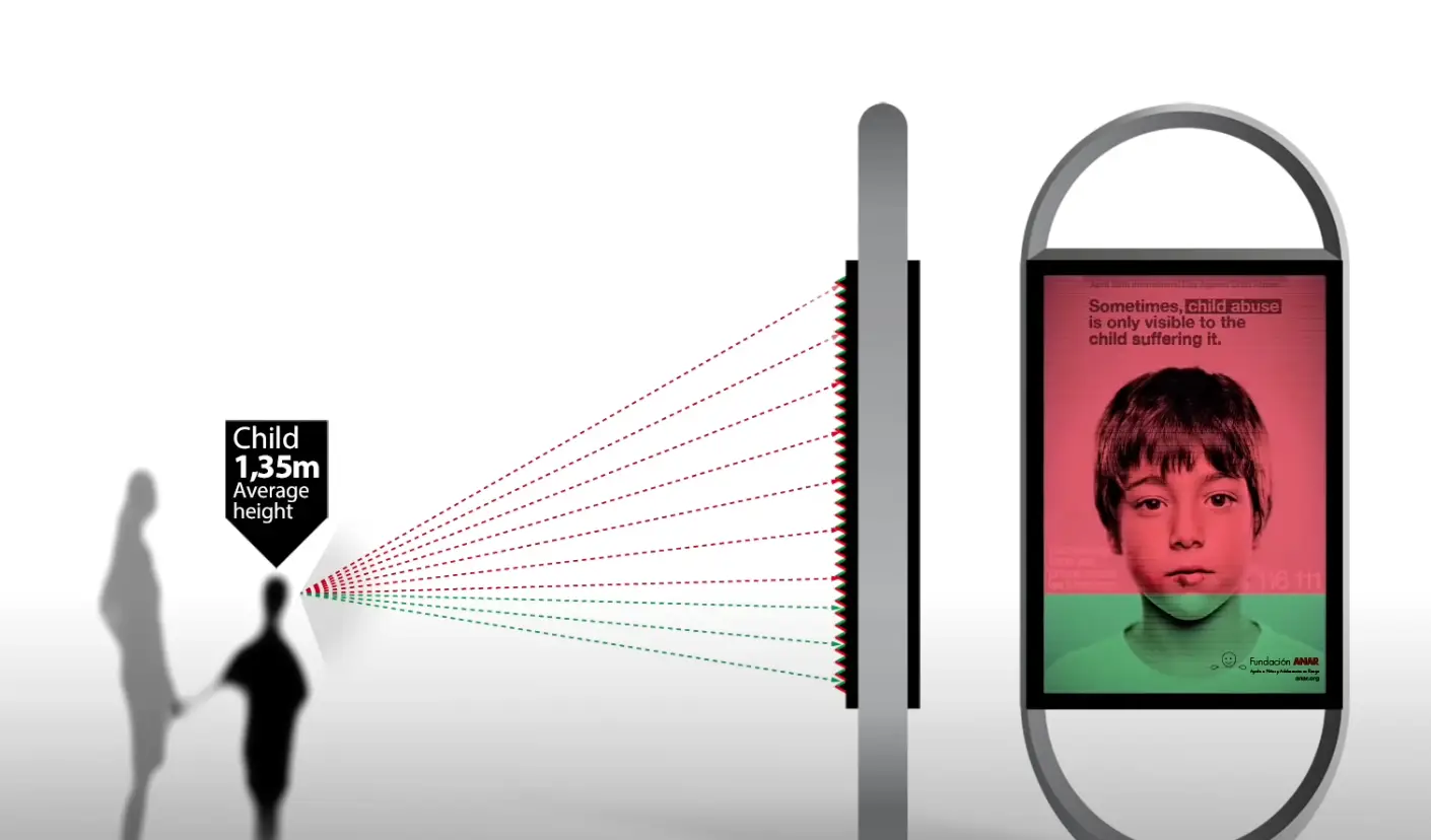 The advert contains two messages, one hidden and directed towards children.