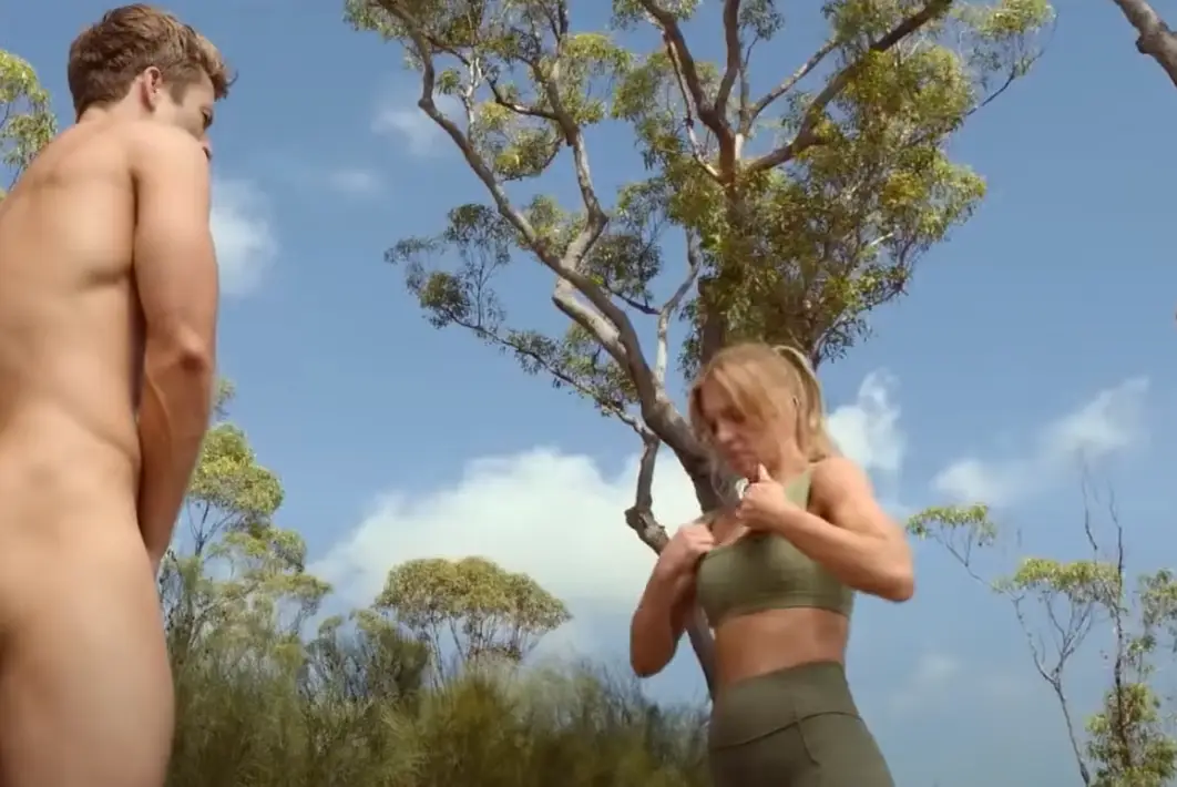 Powell had to strip off in the scene.