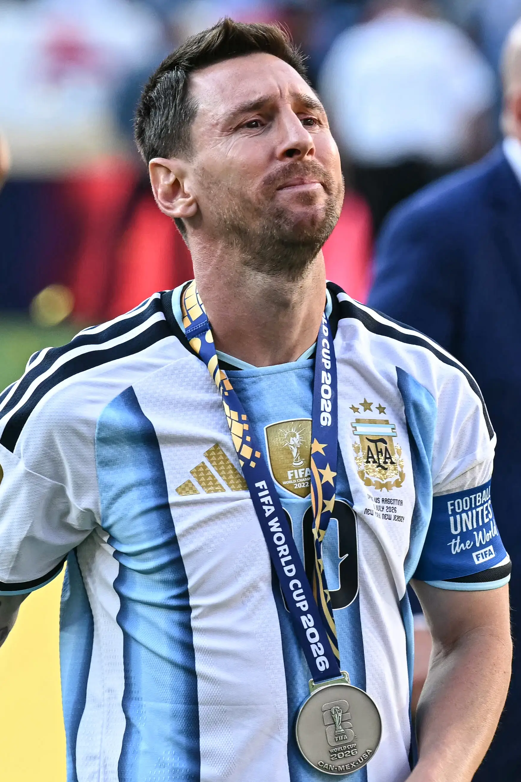 Yet despite the emotional loss, he still praised his teammates for their second place victory - and overall winners Spain for playing a superior game (Paul ELLIS / AFP via Getty Images)
