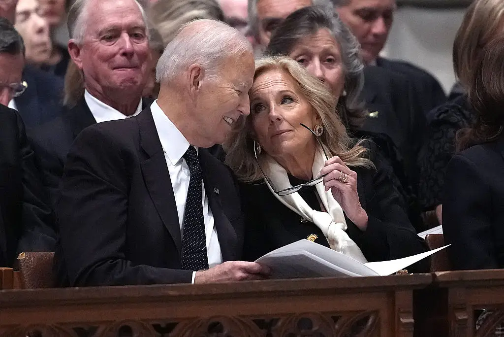 Jill Biden appeared on The Jamie Kern Lima Show to discuss the final years of her husband's presidency. (Photo by Andrew Harnik/Getty Images)