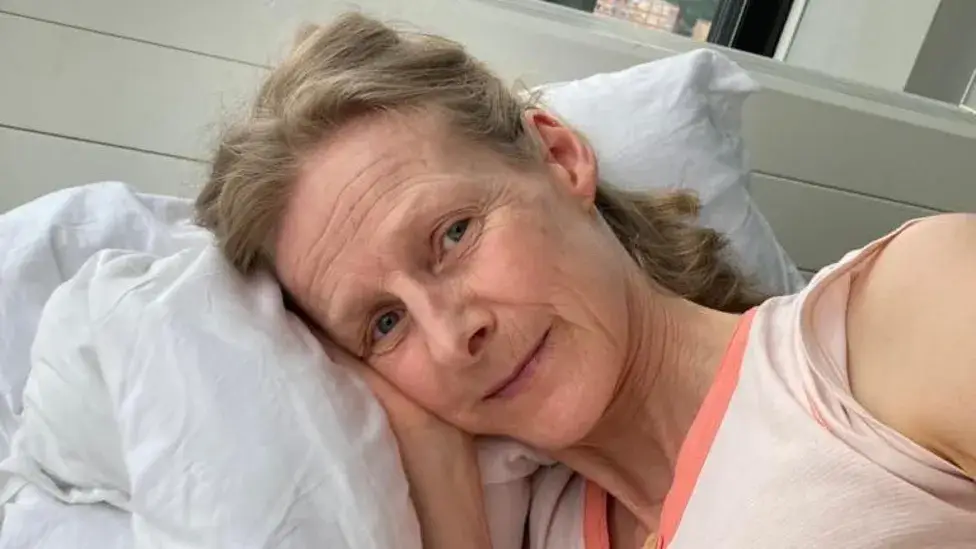 Just weeks after Edina Slayter-Engelsman was diagnosed with ME she was bedbound. (BBC)