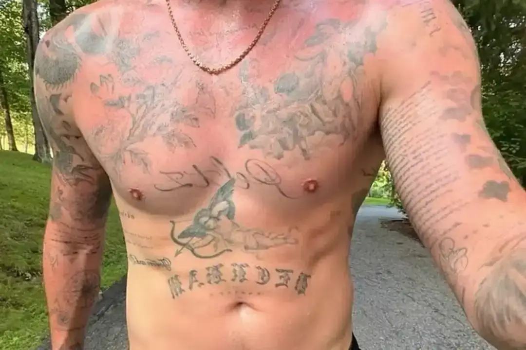 Brooklyn's new tattoo features flowers on his chest (Instagram/Brooklyn Beckham)