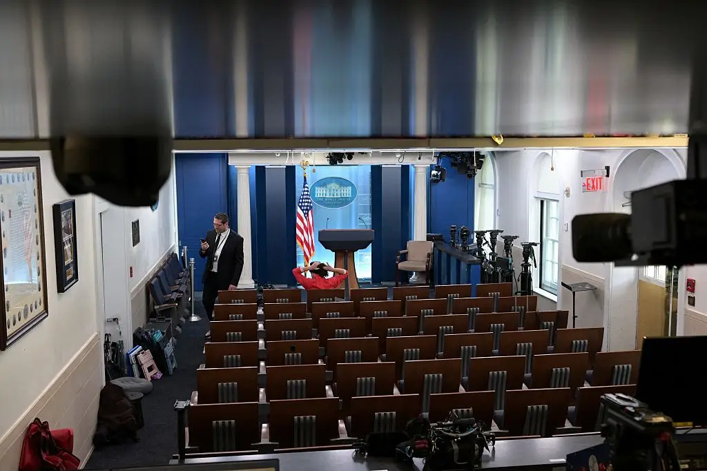 The dispute has disrupted normal White House television pool coverage (OLIVER CONTRERAS/Contributor/Getty Images)