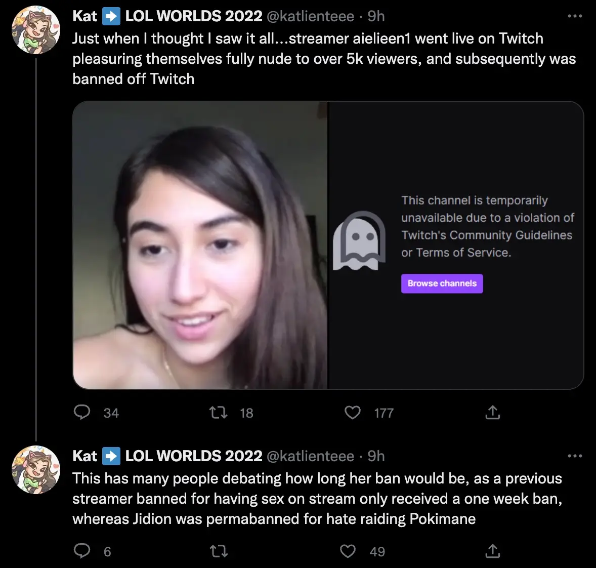 A Twitch streamer has been supposedly banned for masturbating during a livestream.