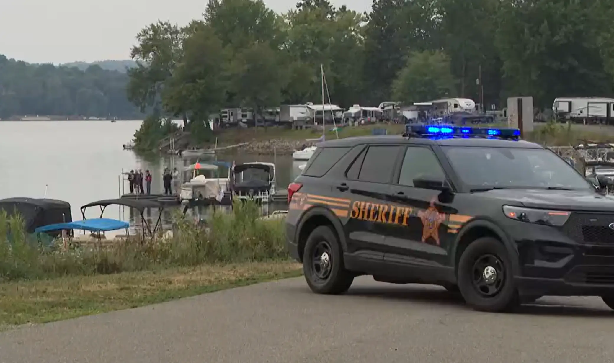 Deputies and rangers responded after a woman crashed a golf cart into the lake (WOIO)